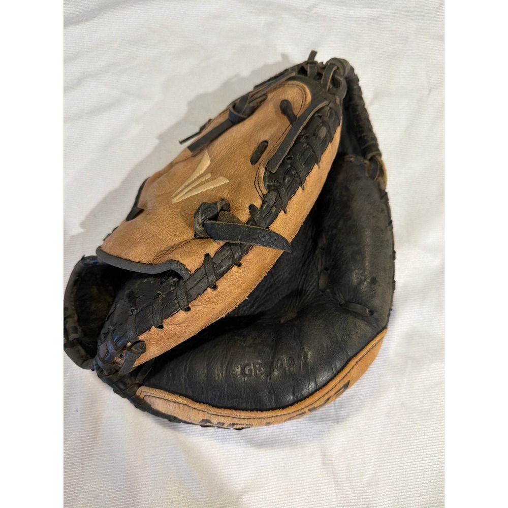 Easton GR90 Catchers Mitt Baseball Glove Black Tan Leather Right Hand Throw